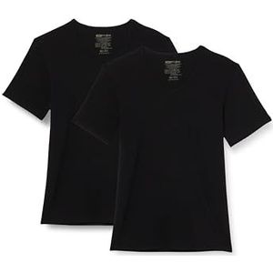 Dim DIM Sport-T-shirt voor heren, thermoregulator, van katoen, V-hals, 2 stuks, zwart.