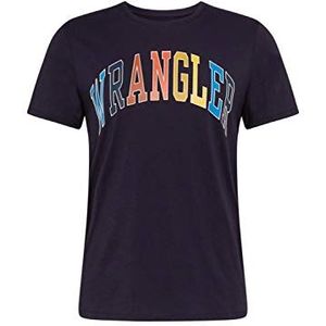 Wrangler heren t-shirt ss regenboog, Zwart (100)