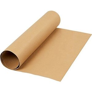 Kunstleer papier, 50 cm breed, 0,55 mm dik, lichtbruin, 1 m