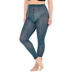 Ulla Popken Gestructureerde leggings, 60 denier, platte naden, 60 denier dameslegging, Donker petrol