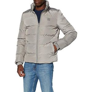 Urban Classics Gevoerde jas met capuchon met binnenkant, gewatteerd voor heren, grijs (asfalt)