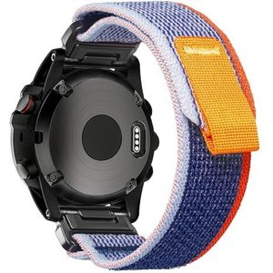 Horlogebandje van nylon, compatibel met Garmin fēnix/Forerunner/Vivoactive/Approach/Marq/Quatix/D2 Series reservearmband voor heren, Nylon, Nee