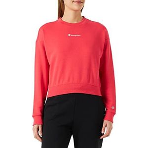 Champion Legacy American Classics Powerblend Terry Small Logo Crop Boxy Crewneck Dames Sweatshirt, Rood, L, Rood