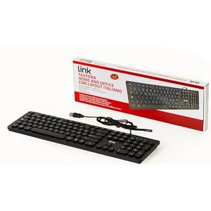 LINK LKTAST50 Italiaans USB-toetsenbord met ronde toetsen, zwart