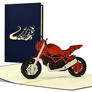 Verjaardagskaart voor motorfiets, 3D pop-up verjaardagskaart - cadeau-idee voor motorrijders - wenskaart of waardebon voor rijbewijs motorfiets Enduro Dirtbike T21
