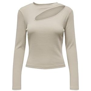 ONLY Onlnussa L/S Top Jrs T-shirt met lange mouwen voor dames, Gebroken wit