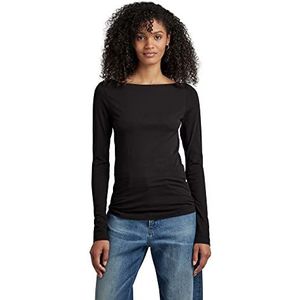 G-Star Raw Boat Slim Long Sleeve Dames T-Shirt, Zwart (Dk Black D266-6484), XXS, zwart (Dk Black D266-6484)