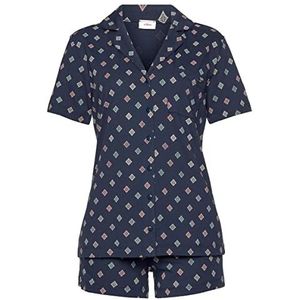 s.Oliver Ak-211-47 Pijama dames set, Donkerblauw stropdas patroon