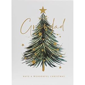 Kerstkaart voor opa met envelop - mooi design met kerstboom