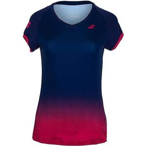Babolat Compete T-shirt voor dames, cap sleeve top W, Blauw/Rood (estate Blue/Vivacious Red)