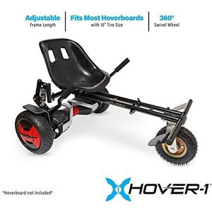 Hover-1 Beast Buggy Bevestiging: compatibel met alle 25,4 cm elektrische hoverboards, handmatige bediening van het achterwiel, verstelbaar frame en riemen, eenvoudige montage en installatie, zwart