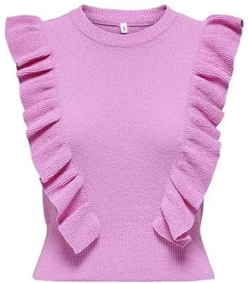 ONLY Onlashley Sl O-hals Knt Onlashley Sl O-hals Knt Dames (1 stuk), Fuchsia roze, L
