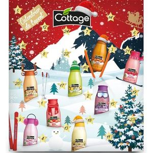 Adventskalender – Cottage – douchegel peeling, bodymelk – 17 geuren om te ontdekken – gemaakt in Frankrijk.