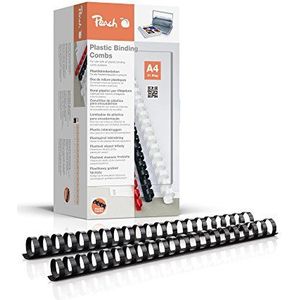 Peach PB425-02 kunststof binders, DIN A4, voor 240 pagina's, 50 stuks, zwart