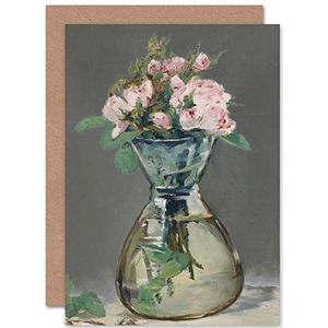 Edouard Manet 1882 wenskaart rozen in vaas met lege envelop