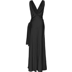 Pinko Valpolicella Dames gehamerd satijnen avondjurk, Z99_Zwart Limousine, 34