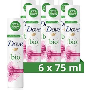 Dove Bio Deodorant Ecospray amandelbloesem zachtheid en hydratatie, werkzaamheid 48 uur, dermatologisch getest, Ecocert, (6 x 75 ml)
