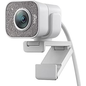 Logitech StreamCam, live stream webcam, Full 1080p HD 60fps verticale video, slimme autofocus en belichting, Dual webcam mount, met USB-C, voor YouTube, Gaming TWitch, PC Mac - Wit