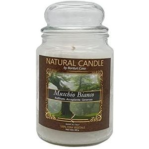 Nature Candle geurkaars, 100% plantaardige was, giara 580 g, witte muskus