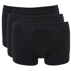 EMPORIO ARMANI Lot de 3 boxers pour homme avec logo brillant Noir Taille M, Noir/noir., M