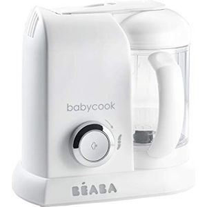 BÉABA, Babycook Solo, 4-in-1 blender, stomen, zelfgemaakt eten, kleine potjes voor baby's, wit/zilverkleurig