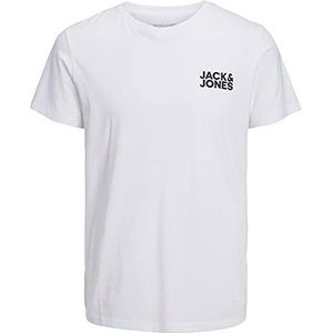 JACK & JONES JJECORP LOGO TEE SS O-NECK NOOS, heren T-shirt, wit (White Fit: Slim/Large Print/Black), XS, wit (White Fit: Slim/Large Print/Black), XS, Wit (White Fit: Slim/Large Print/Zwart)