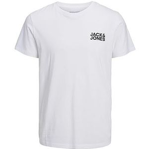 JACK & JONES Jjecorp Logo Tee Ss O-neck Noos T-shirt heren (1 stuk), Wit (White Fit: Slim/Large Print/Zwart)