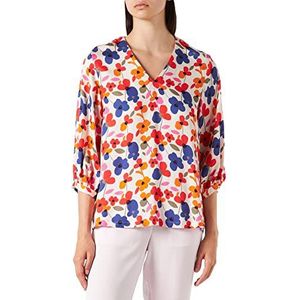 Seidensticker Damesblouse trendy blouse V-hals 3/4-100% viscose, Wit.