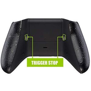 eXtremeRate FlashShot Trigger Stop beschermhoes voor Xbox One S & X controller, behuizing achter met handgrepen en dubbele handgrepen, slot voor Xbox One S X Controller, model 1708, zwart