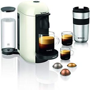 Krups Vertuo Plus YY3916FD Espressomachine wit, Nespresso, koffiezetapparaat, espressomachine, 5 kopjesmaten, 1,2 liter, koffiecapsule, espresso