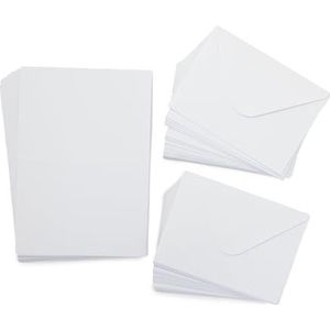 Crafter's Companion 100 witte kaarten en enveloppen van 12,7 x 17,8 cm, bevat 50 witte blanco kaarten en 50 bijpassende enveloppen, ideaal voor een groot aantal gelegenheden