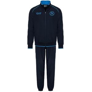SSC Napoli Lichte blauwe jumpsuit, EA7, officieel product, SSCN-logo, zomer, zijzakken, ritssluiting, XL