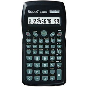 REBELL Wetenschappelijke rekenmachine sc2030 voor basis- en middelbare school, 136 functies, zwart