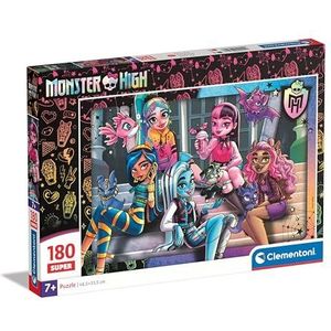 Clementoni - Monster High Supercolor High-180 stukjes, kinderen 7 jaar, ontwikkelt observatievaardigheden, logica en handwerk, cartoon-puzzel, gemaakt in Italië, 29791, meerkleurig