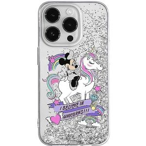 ERT GROUP Telefoonhoes voor Apple iPhone 14 Pro Max, origineel en officieel gelicentieerd Disney-motief Minnie 035, met glitteroverloop-effect