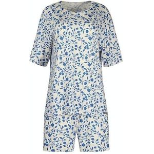 Skiny Kanten pyjama voor dames, bloemenpatroon, rechte snit, groene bloemen, één maat, Egret Flowers