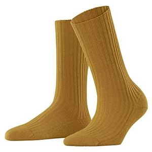 FALKE Cosy Wool Boot-sokken voor dames, ademend, klimaatregulerend, geurremmend, wol, viscose, kasjmier, geribbeld, warm, platte teennaad voor dagelijks gebruik, werk, 1 paar, Geel (Amber 1851)