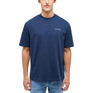 MUSTANG T-shirt imprimé décontracté pour homme, bleu, L