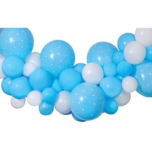 Ciao - Kit Guirlande Ballons DIY Baby Blue (65 Ballons Latex 300 cm), Bleu