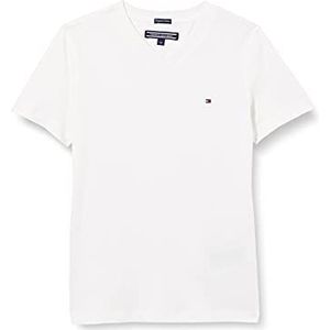 Tommy Hilfiger Basic Vn Knit S/S T-shirt voor jongens, Wit (Helder Wit 123)