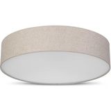 REV Plafonnier LED rond de 50 cm avec abat-jour en tissu au look vintage - Idéal pour chambre à coucher et salon - Taupe