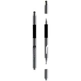 XtremeMac Elegante 3-in-1 professionele stylus met microvezelpunt, precisieschijf en navulbare balpen (Space Grey), zwart, zilver XWH-STY-83