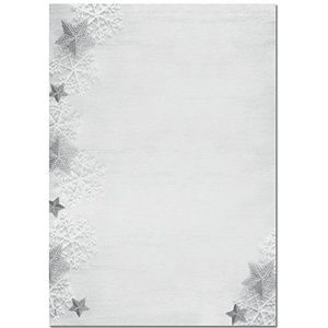 SIGEL DP248 Kerstbriefpapier, kerststerren, 21 x 29,7 cm, 90 g/m², wit en op elkaar afgestemd, 100 vellen