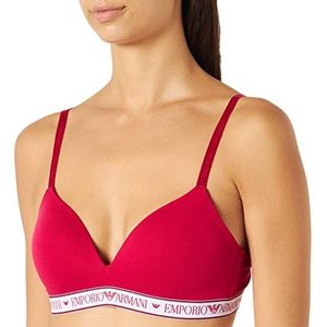 Emporio Armani Triangel-BH, gewatteerd, met Iconic Logo, dames, Crimson, M, Karmozijnrood