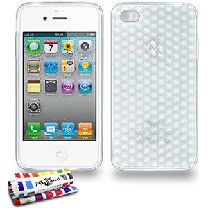 Muzzano Beschermhoesje voor Apple iPhone 4S [Le Diams Premium] [Transparant] + stylus en reinigingsdoek - Ultieme bescherming, elegant en duurzaam voor de Apple iPhone 4S