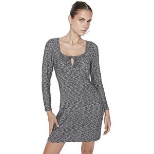 Trendyol Nauwsluitende gebreide mini-jurk voor dames, grijs, XS, grijs.