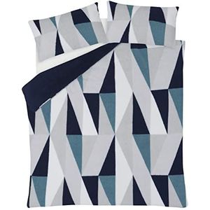 Sleepdown Thermofleece beddengoedset met dekbedovertrek en kussenslopen, kingsize dekbedovertrek (220 x 230 cm), marineblauw