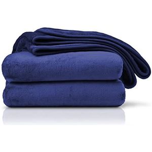 Amago Extra zachte deken met Kasjmier gevoel, 220 x 240 cm - marineblauw