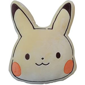 Officieel Pokémon-kussen, het hoofd van Pikatchu, zacht en wollig, officieel Pokémon-gelicentieerd product, 25 cm