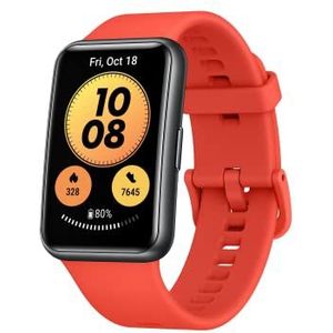HUAWEI WATCH FIT NEW, nieuwe smartwatch, AMOLED-touchscreen, batterijduur van 10 dagen, 97 trainingsmodi, hartslag- en slaaptracker, waterdicht, werkt met iOS/Android, rood